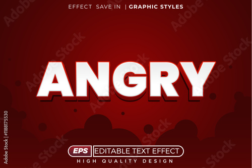 Editable 3d text effect angry