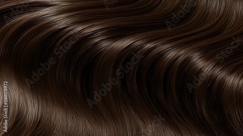 Dark Brown Hair Showing Smooth Waves and Shine photo