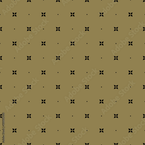 Dark tan and black colors seamless pattern with abstract mini shapes