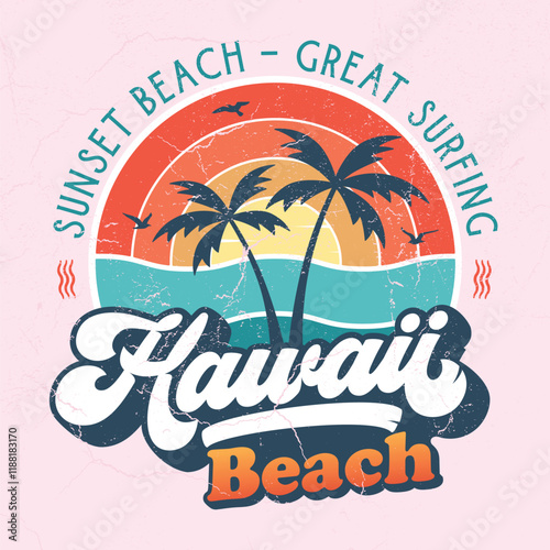 Hawaii Beach - Fresh design for summer feeling. Good for poster, wallpaper, t-shirt, gift.