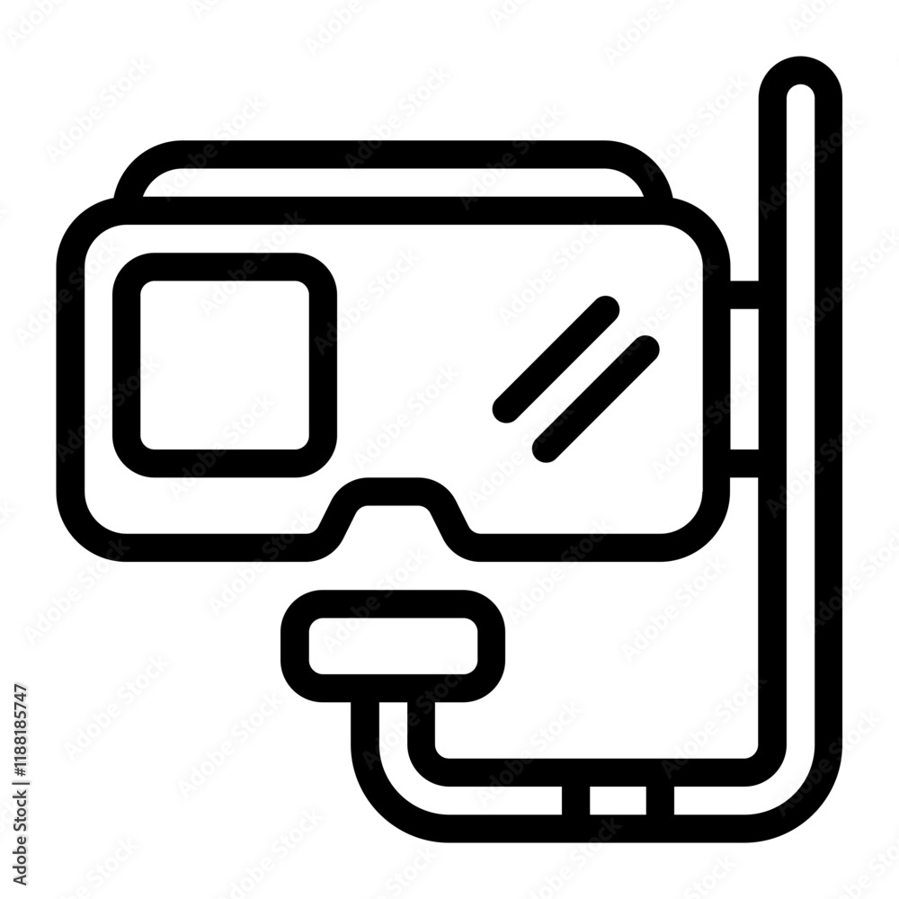 Snorkeling Line Icon Snorkeling Line Icon