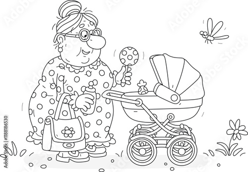 Funny granny nanny with a t...