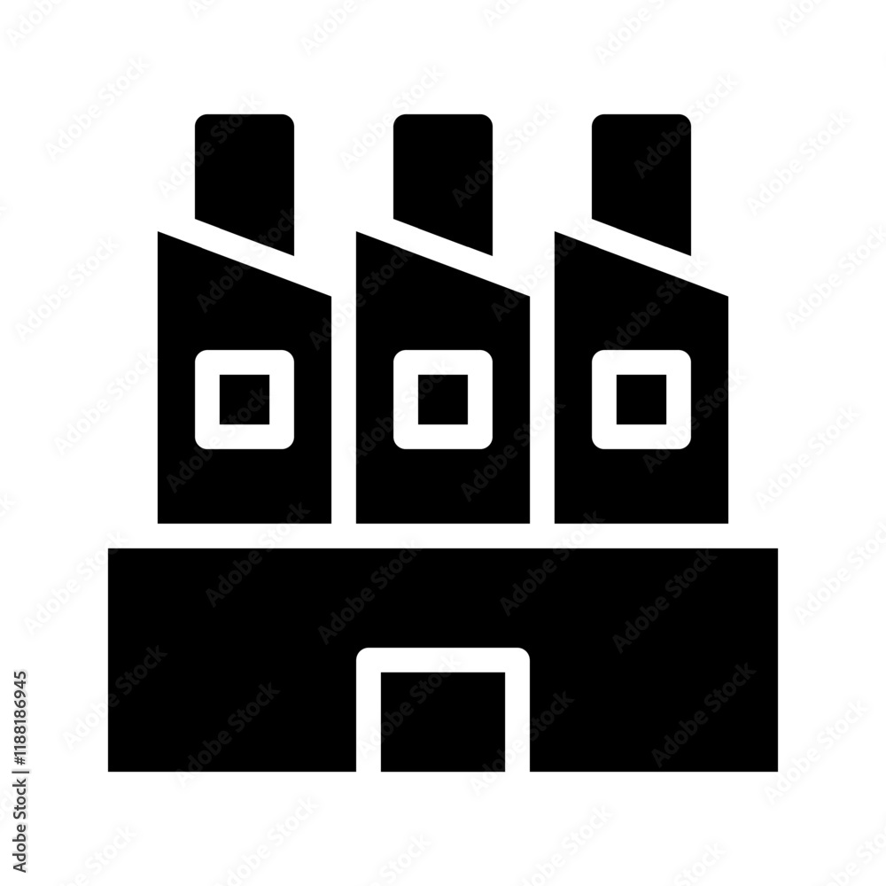 Factory building icon. Concept of industry, manufacturing, and production. Factory building icon. Concept of industry, manufacturing, and production.