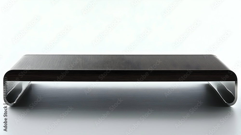 Modern dark wood coffee table, studio shot, minimalist design