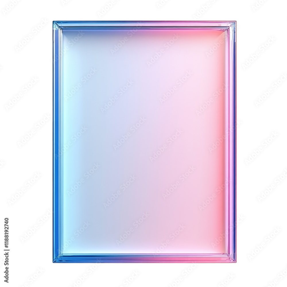Colorful gradient frame design featuring soft hues of blue and pink isolated on transparent background png Colorful gradient frame design featuring soft hues of blue and pink isolated on transparent background png