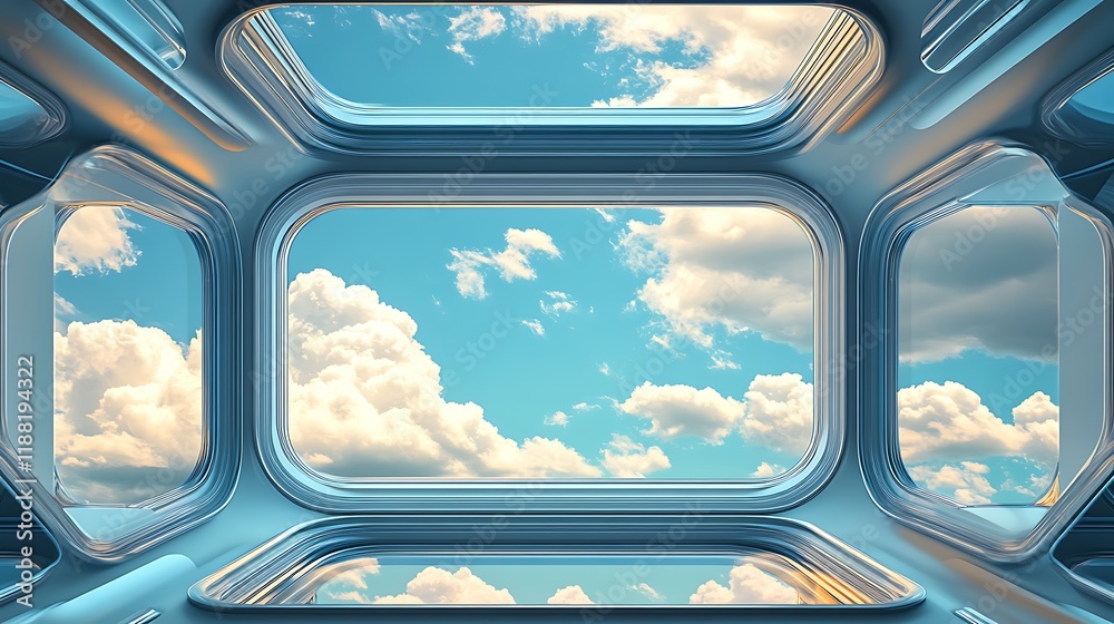 Fototapeta premium Urban skylights arranged in a repeating seamless design.
