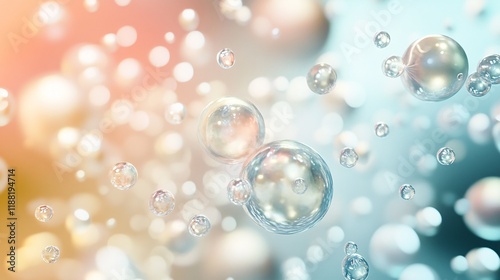 Wallpaper Mural Abstract image of glistening bubbles floating in soft pastel hues, creating a tranquil and ethereal atmosphere. Torontodigital.ca