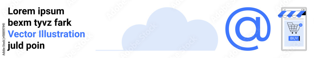 Cloud graphic, shopping cart icon on a webpage, and email symbol. Ideal for digital marketing, e-commerce, online services, cloud computing, email campaigns, technology blogs, and social media Cloud graphic, shopping cart icon on a webpage, and email symbol. Ideal for digital marketing, e-commerce, online services, cloud computing, email campaigns, technology blogs, and social media