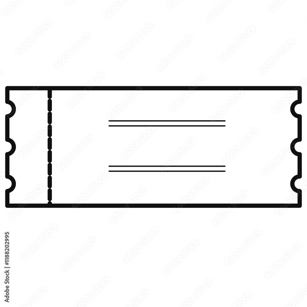 Ticket outline icon. Ticket Icon. Movie Cinema Tickets Vector Symbol Ticket outline icon. Ticket Icon. Movie Cinema Tickets Vector Symbol
