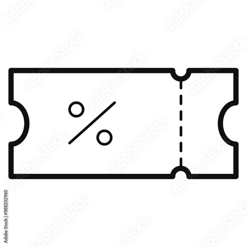 Ticket outline icon. Ticket Icon. Movie Cinema Tickets Vector Symbol
