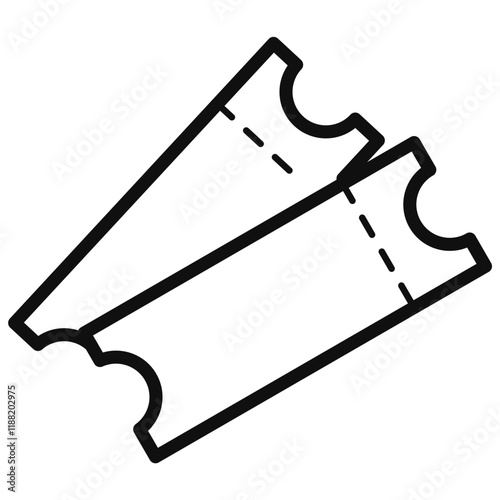 Ticket outline icon. Ticket Icon. Movie Cinema Tickets Vector Symbol