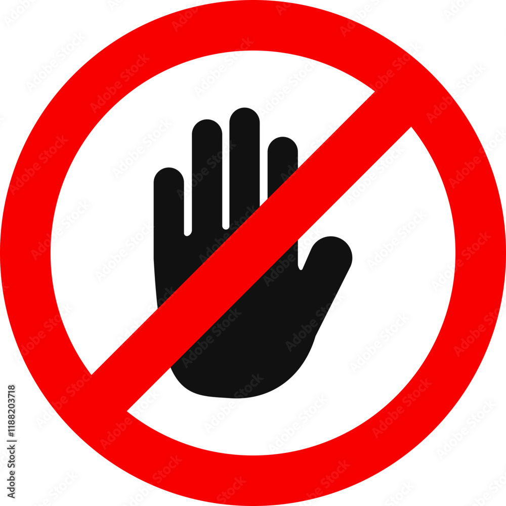 Vector stop hand sign vector illustration. Vector stop hand sign vector illustration.