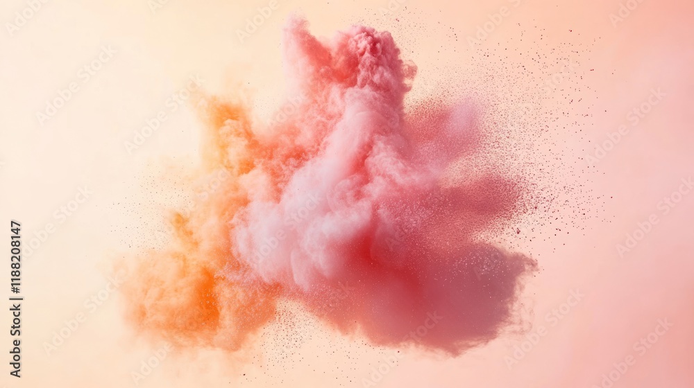 Pink and Orange Powder Explosion Abstract Art Pink and Orange Powder Explosion Abstract Art