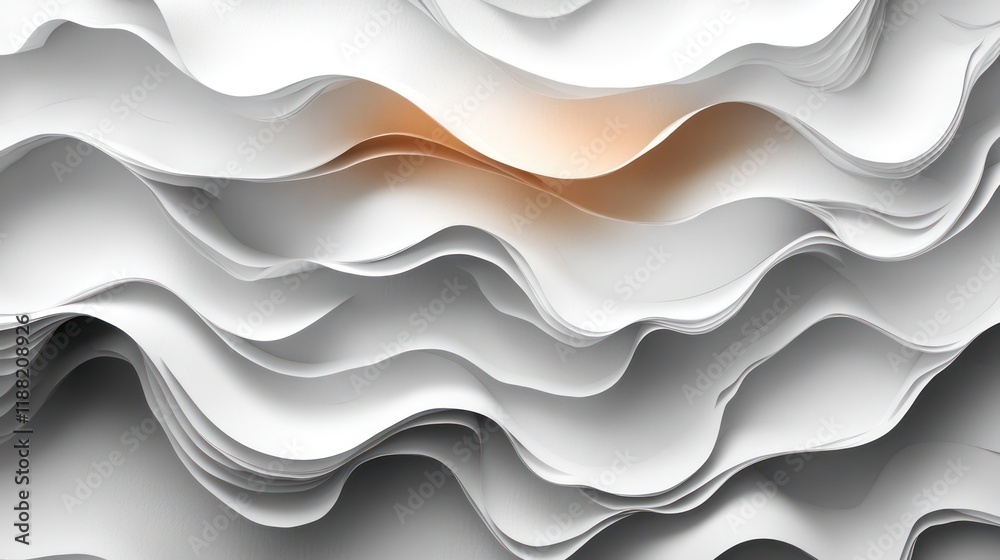 Fototapeta premium Abstract wave-like paper cut layers