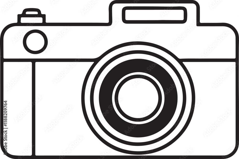 Digital Camera line art design icon Digital Camera line art design icon