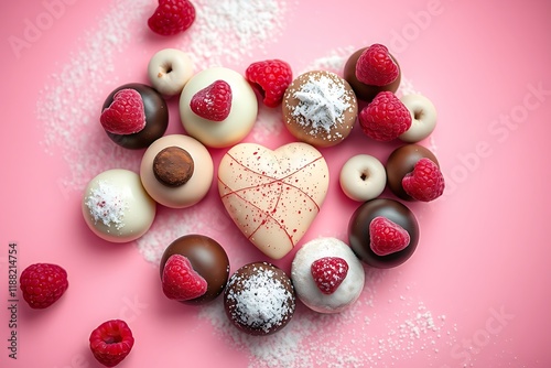 Assortment of fine chocolate candies, white, dark, and milk chocolate sweets background and chocolate day.