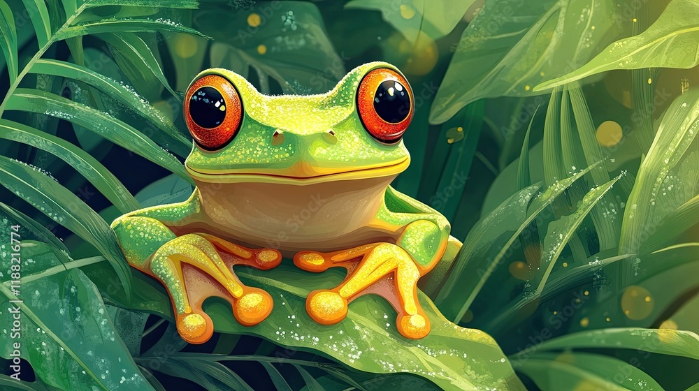 Vector graphic for World Frog Day celebration. Flat design flyer for illustration.