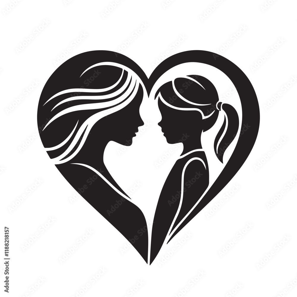 Mothers day vector silhouette Mothers day vector silhouette