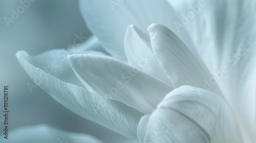 A close-up of delicate white flower petals, showcasing intricate textures and soft hues.