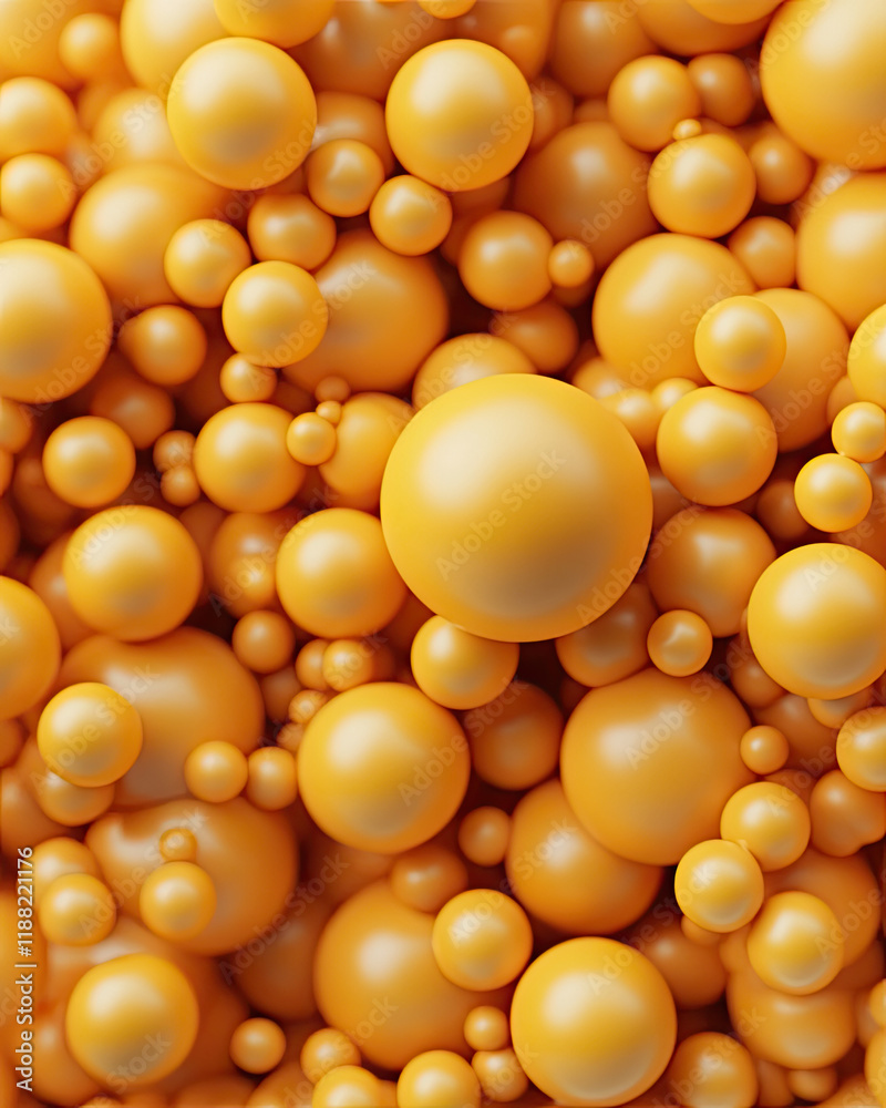 A vibrant collection of yellow spheres in various sizes, creating a visually striking and textured pattern. A vibrant collection of yellow spheres in various sizes, creating a visually striking and textured pattern.