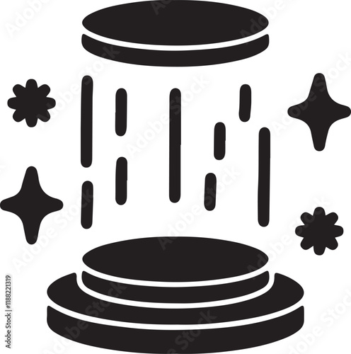 An illustration of an icon of a podium transferring space silhouette