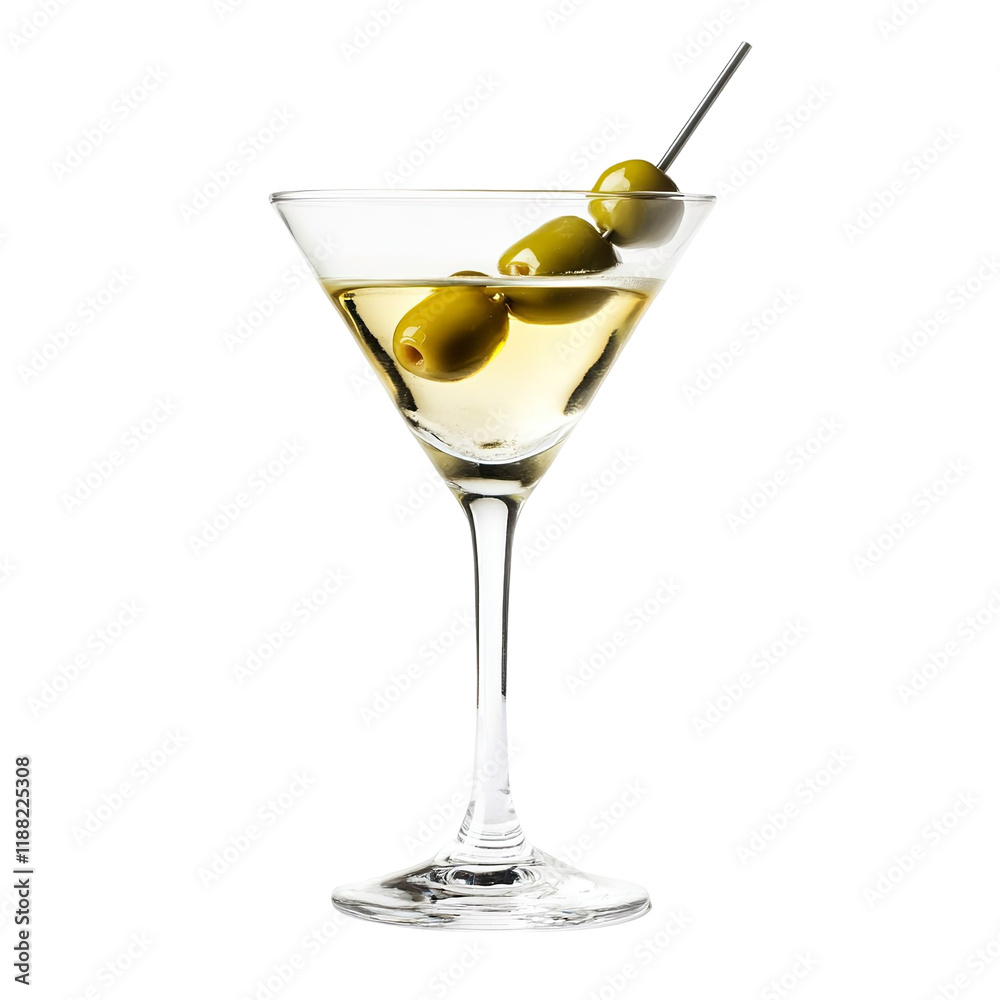 Extreme front view of a perfect looking Vodka Martini drink isolated on a white transparent background Extreme front view of a perfect looking Vodka Martini drink isolated on a white transparent background