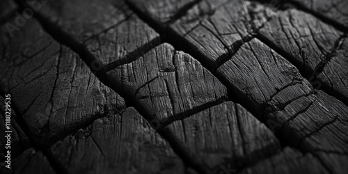 Closeup of dark wooden planks with natural texture photo