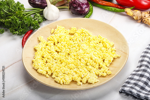Scambled egg for dietary breakfast photo