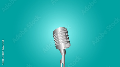 Mic vintage style vector design with a colored background