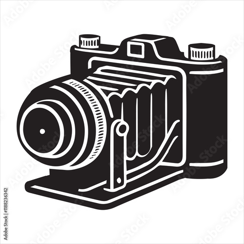 Vintage Camera silhouette Design, Photo Camera Vector illustration, 