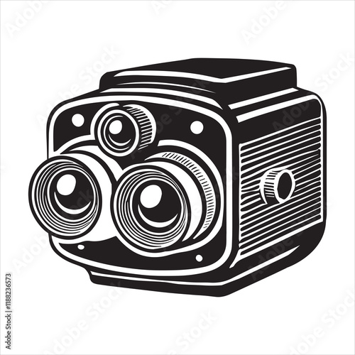 Vintage Camera silhouette Design, Photo Camera Vector illustration, 
