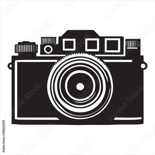 Vintage Camera silhouette Design, Photo Camera Vector illustration, 