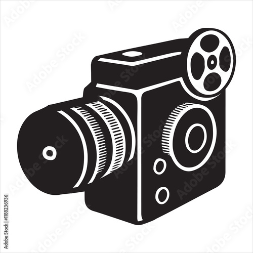 Vintage Camera silhouette Design, Photo Camera Vector illustration, 