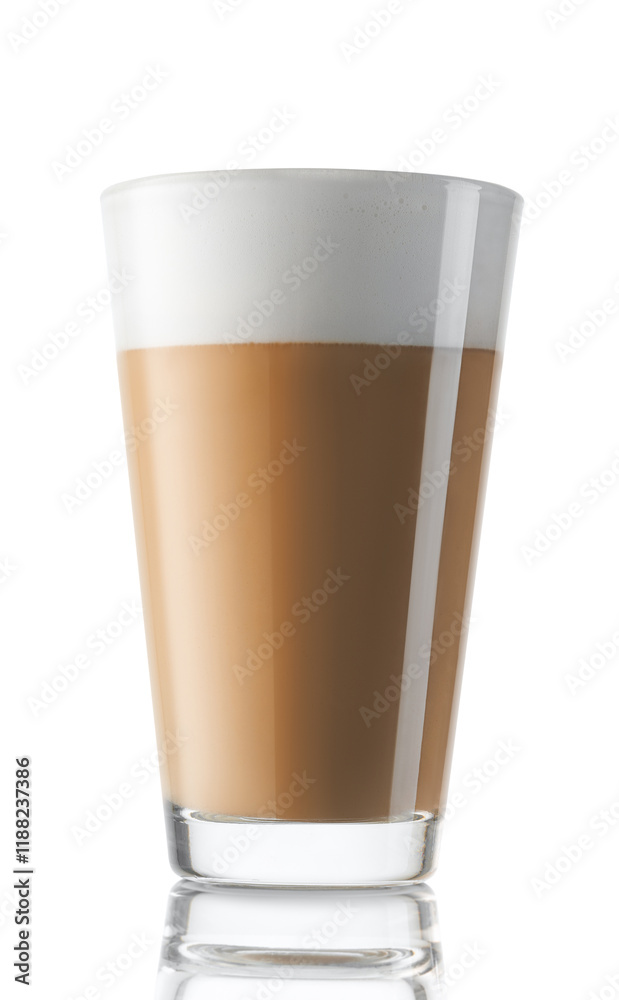cappuccino in glass isolated on white cappuccino in glass isolated on white