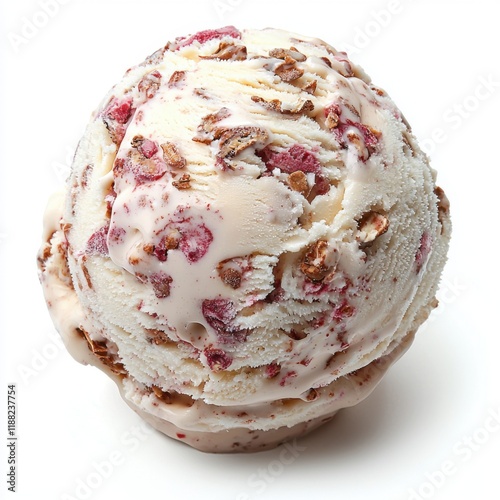 Close-up of rocky road ice cream decadent dessert delight in high-quality food photography photo