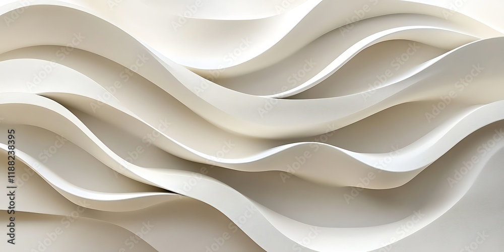 Obraz premium Abstract white waves, flowing design, elegant background, modern art, website design