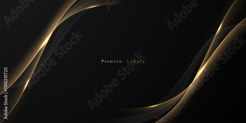 Black background with a luxurious gold effect. Vector illustration