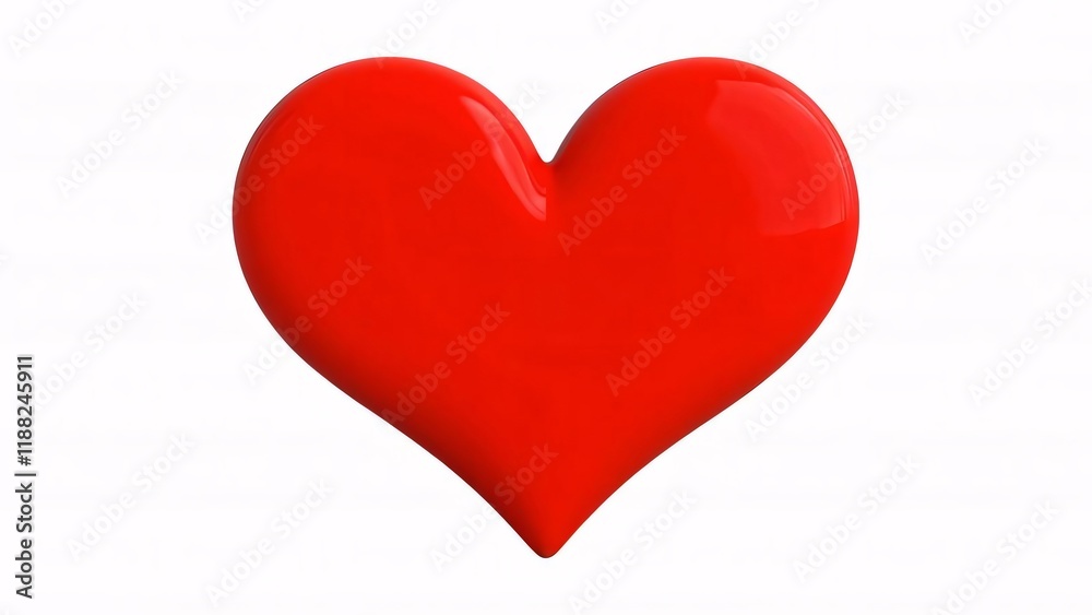 Red heart, glossy, isolated, white background, love. Red heart, glossy, isolated, white background, love.