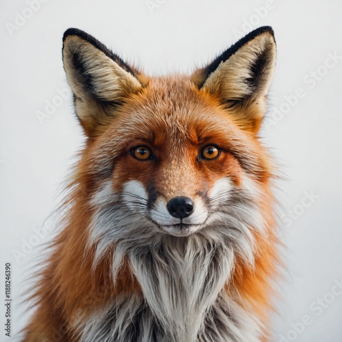 A fox with oversized, fluffy ears in a cartoon style on a white background.