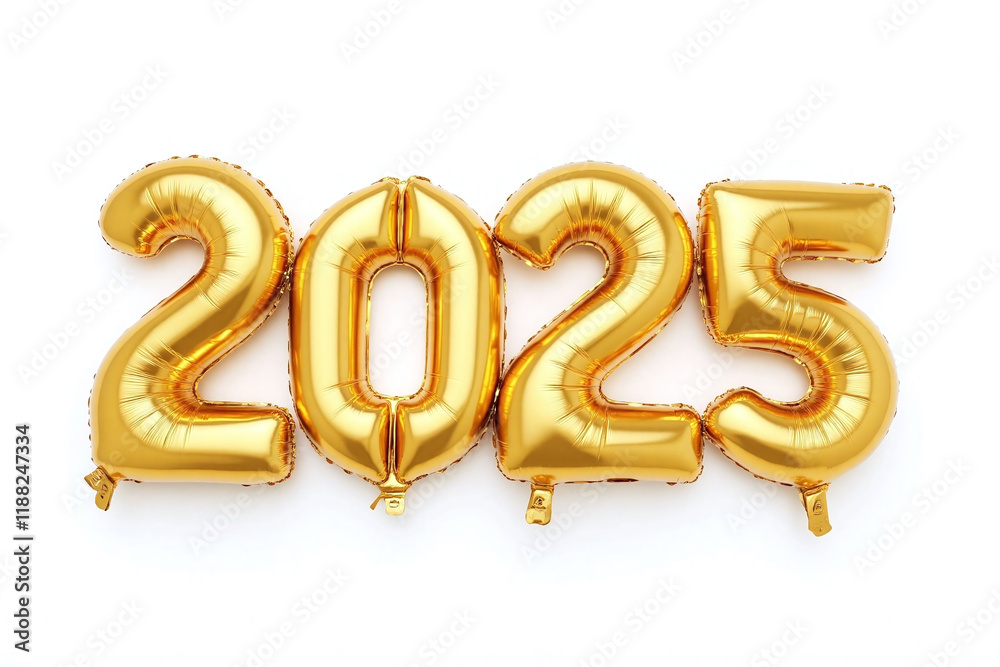 shiny metallic gold balloons with 2025 on white shiny metallic gold balloons with 2025 on white