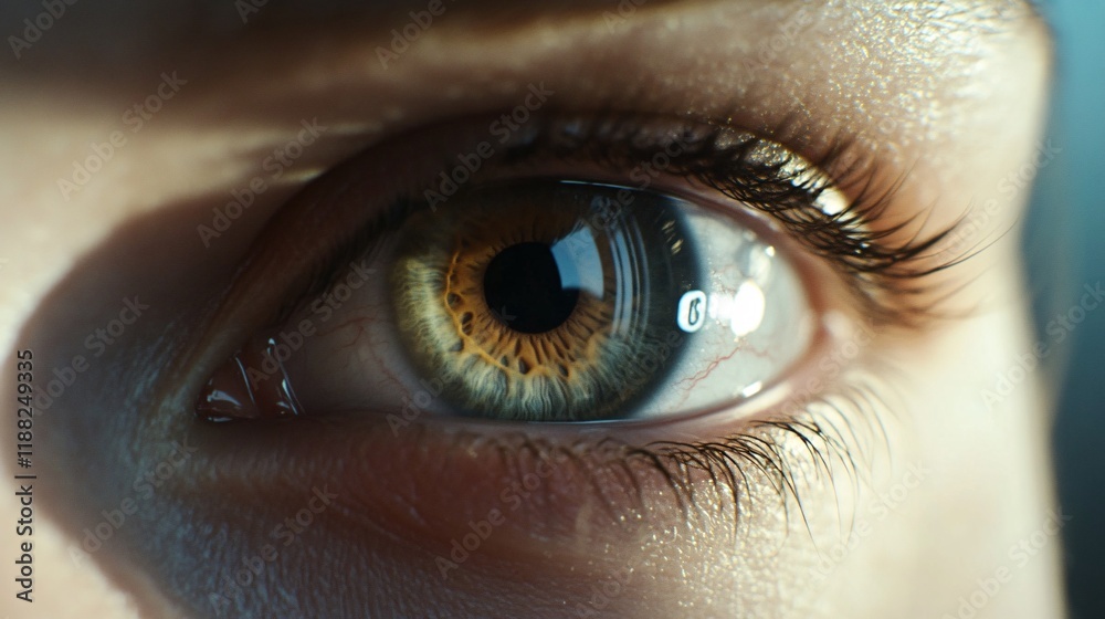 Close-up of a striking human eye featuring intricate patterns and vibrant colors, capturing a moment of intense curiosity. Close-up of a striking human eye featuring intricate patterns and vibrant colors, capturing a moment of intense curiosity.