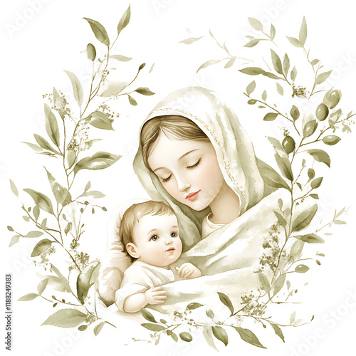 Nativity and Christmas Clipart Vector Illustration