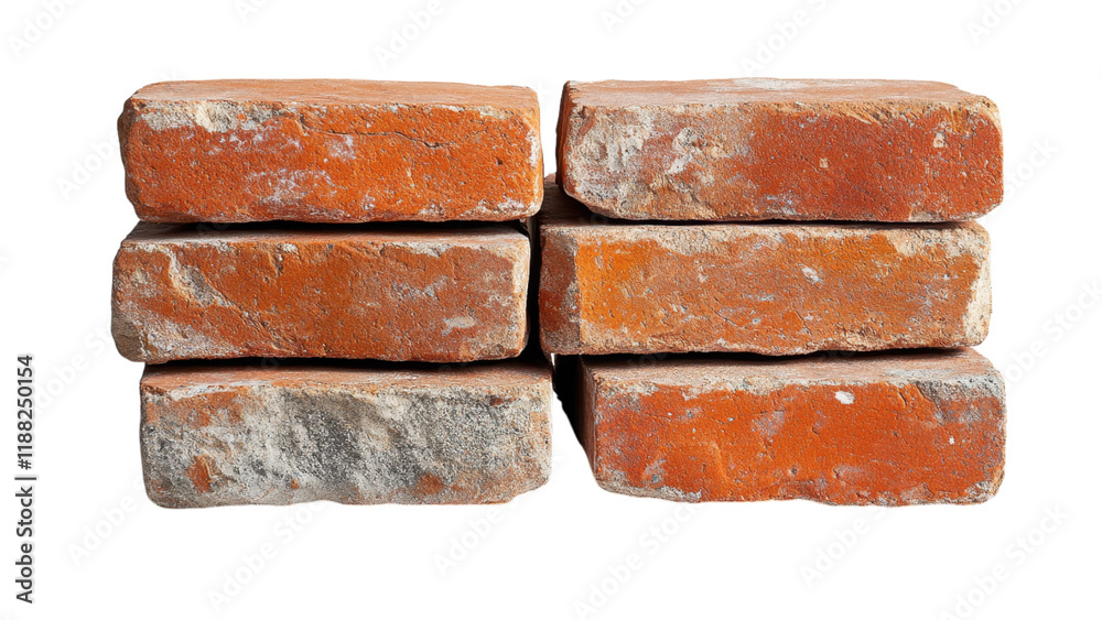 Stacked Red Bricks on White Background, minimalistic arrangement, vibrant color contrast, clean design, modern aesthetic Stacked Red Bricks on White Background, minimalistic arrangement, vibrant color contrast, clean design, modern aesthetic