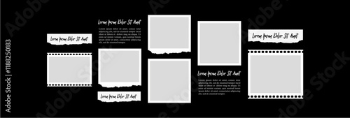 Pictures or photos frame collage layout abstract photo frames and digital photo wall template