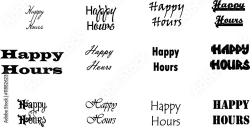 hour, happy, illustration, vector, retro, beverage, drink, alcohol, bar, symbol, banner, graphic, design, concept, text, sign, badge, glass, business, cocktail, isolated, icon, card, poster, vintage, 