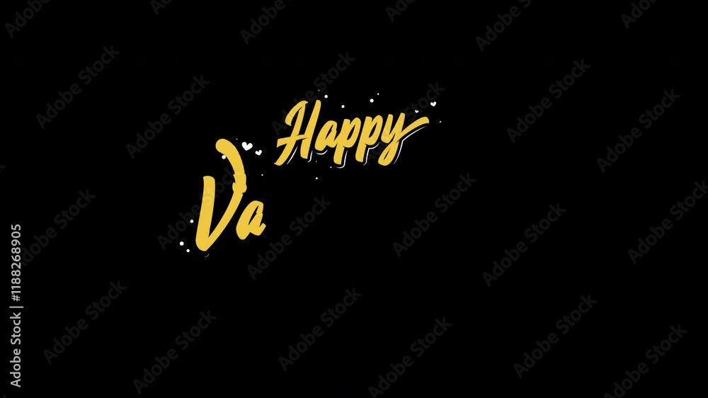 Happy Valentine's Day handwritten animated text in gold color and love particles. Suitable for valentines day celebration or greeting card. Romantic valentine's day background animation. Happy Valentine's Day handwritten animated text in gold color and love particles. Suitable for valentines day celebration or greeting card. Romantic valentine's day background animation.