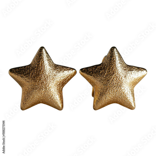 Star-shaped stud earrings, elegant design, shimmering finish, perfect for adding a touch of celestial charm to any outfit