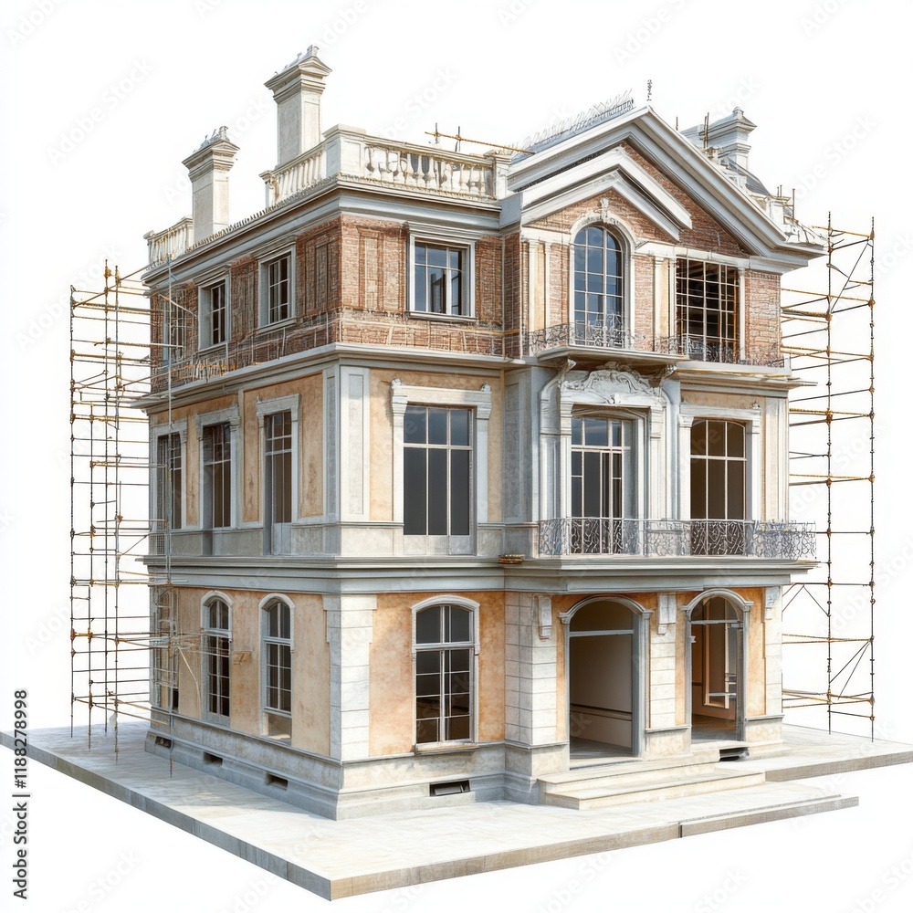 Fototapeta premium Layout of a Historical Building Restoration