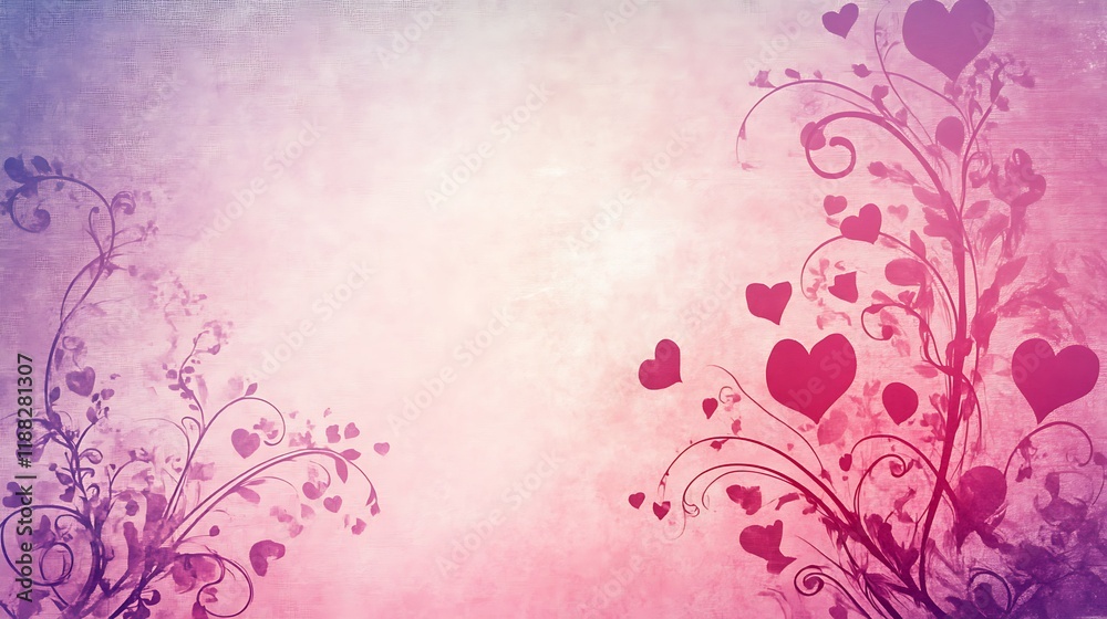 Pink Floral Heart Design Romantic Background Wallpaper Pink Floral Heart Design Romantic Background Wallpaper