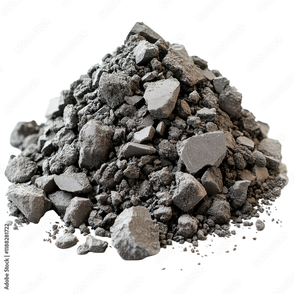 Cement Mound Texture, flat cement mound showcasing distinct grains, set against a clean white background for emphasis on detail Cement Mound Texture, flat cement mound showcasing distinct grains, set against a clean white background for emphasis on detail